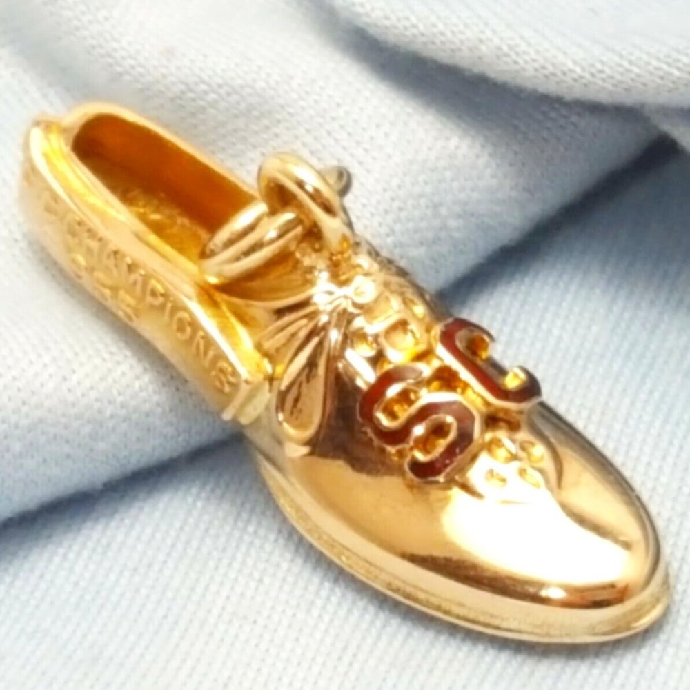 10K Yellow Gold 1955 PCC Champions SC Track Show Running Shoe Charm Pendant